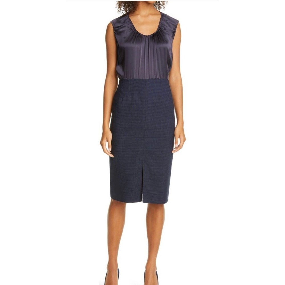 Rebecca Taylor Mixed Media Sleeveless Silk & Cotton Dress Size 0 A008204